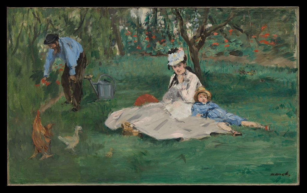 Édouard Manet's painting of Camille and Jean Monet seated in the Argenteuil garden